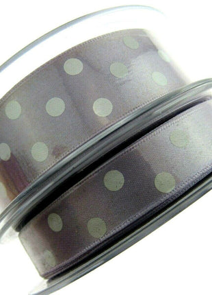 ** 3m x BERISFORDS CLASSIC POLKA DOT SATIN RIBBON - DOUBLE SIDED / WOVEN EDGE - ThreadandTrimmings