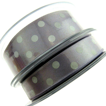 ** 3m x BERISFORDS CLASSIC POLKA DOT SATIN RIBBON - DOUBLE SIDED / WOVEN EDGE - ThreadandTrimmings
