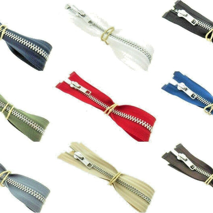YKK METAL OPEN END ZIP FASTENER (No 5 WEIGHT) YKK SEPARATING ZIPPER / 9 COLOURS - ThreadandTrimmings