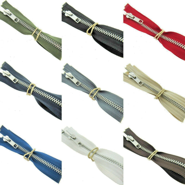 YKK METAL OPEN END ZIP FASTENER (No 5 WEIGHT) YKK SEPARATING ZIPPER / 9 COLOURS - ThreadandTrimmings