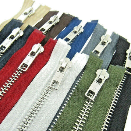 YKK METAL OPEN END ZIP FASTENER (No 5 WEIGHT) YKK SEPARATING ZIPPER / 9 COLOURS - ThreadandTrimmings