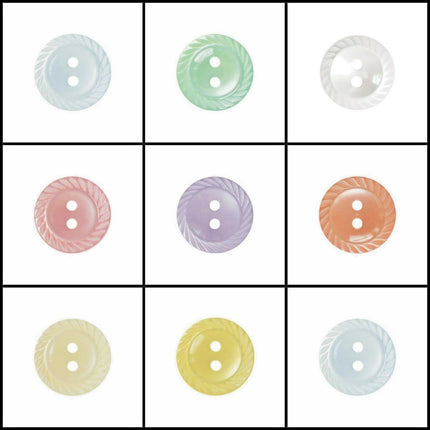 Round Milled Edge Baby Buttons Ideal Knit & Baby Wear Buttons 7 Colours - ThreadandTrimmings