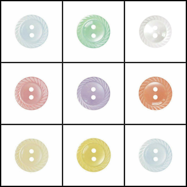 Round Milled Edge Baby Buttons Ideal Knit & Baby Wear Buttons 7 Colours - ThreadandTrimmings