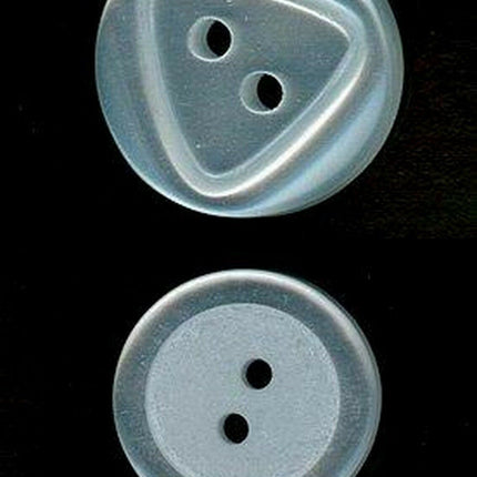 Round Pearl White Buttons With Triangle or Ring Cut Edge - Polyester Buttons - ThreadandTrimmings