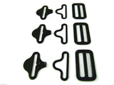 Cravat Bow Tie Clips - Black or Silver - 19mm -  3 Piece Set - CX65