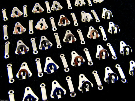 25 PAIR x 20mm SILVER METAL TROUSER or SKIRT HOOK & BAR