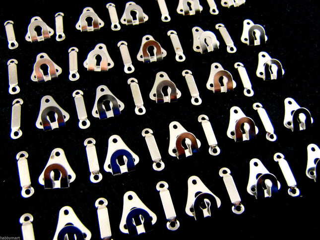 25 PAIR x 20mm SILVER METAL TROUSER or SKIRT HOOK & BAR
