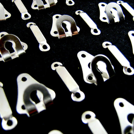 25 PAIR x 20mm SILVER METAL TROUSER or SKIRT HOOK & BAR