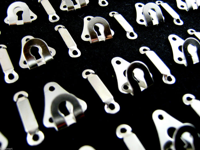 25 PAIR x 20mm SILVER METAL TROUSER or SKIRT HOOK & BAR