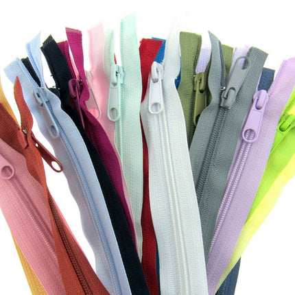 26" NYLON OPEN END 2-WAY (TWO WAY) NYLON ZIP - No 5 CHAIN - 19 COLOURS AVAILABLE - ThreadandTrimmings