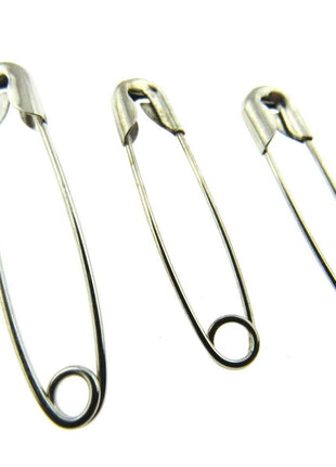 Safety Pins - 50 x Assorted LOOSE Safety Pins  Sizes - 35mm / 30mm / 25mm