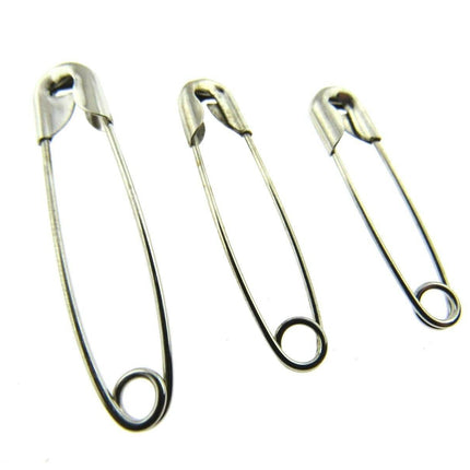 Safety Pins - 50 x Assorted LOOSE Safety Pins  Sizes - 35mm / 30mm / 25mm