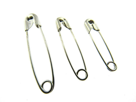 Safety Pins - 50 x Assorted LOOSE Safety Pins  Sizes - 35mm / 30mm / 25mm
