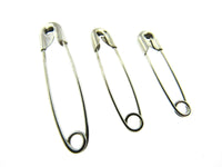 50 x Assorted LOOSE Safety Pins -  Sizes - 35mm / 30mm / 25mm