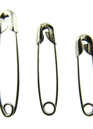 Safety Pins - 50 x Assorted LOOSE Safety Pins  Sizes - 35mm / 30mm / 25mm