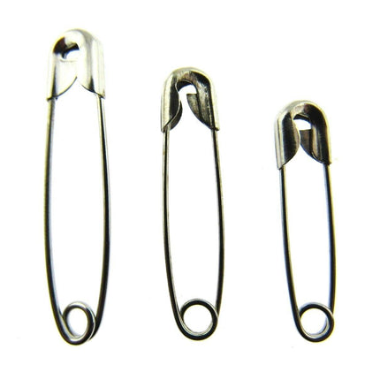 Safety Pins - 50 x Assorted LOOSE Safety Pins  Sizes - 35mm / 30mm / 25mm