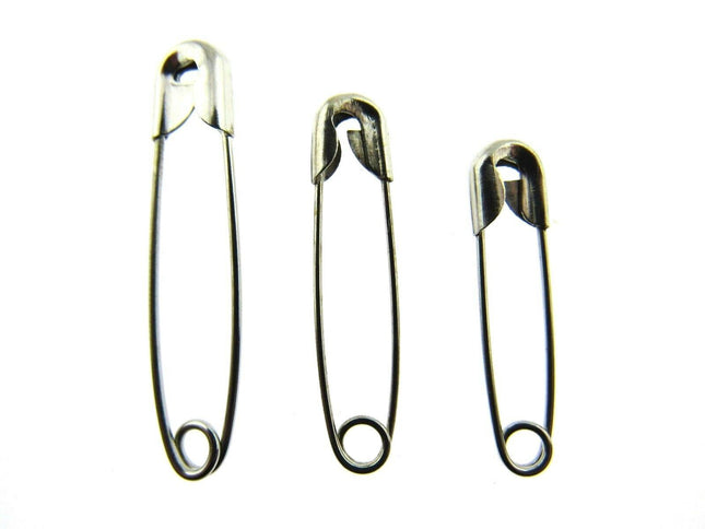 Safety Pins - 50 x Assorted LOOSE Safety Pins  Sizes - 35mm / 30mm / 25mm