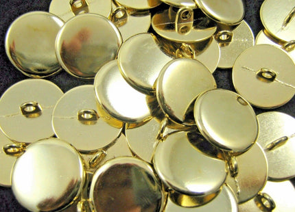 Round Metal Polished Blazer Buttons in Gold or Silver with Shank (B568) - ThreadandTrimmings