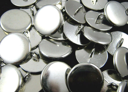 Round Metal Polished Blazer Buttons in Gold or Silver with Shank (B568) - ThreadandTrimmings