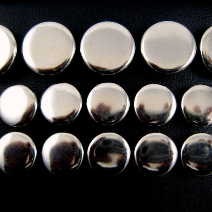 Round Metal Polished Blazer Buttons in Gold or Silver with Shank (B568) - ThreadandTrimmings