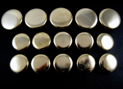 Round Metal Polished Blazer Buttons in Gold or Silver with Shank (B568) - ThreadandTrimmings