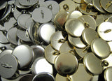 Round Metal Polished Blazer Buttons in Gold or Silver with Shank (B568)