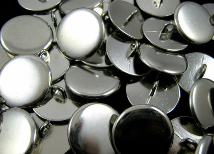 Round Metal Polished Blazer Buttons in Gold or Silver with Shank (B568) - ThreadandTrimmings