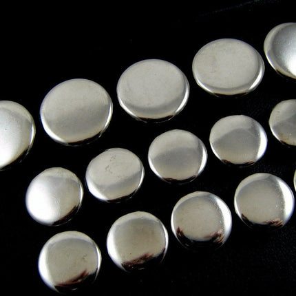Round Metal Polished Blazer Buttons in Gold or Silver with Shank (B568) - ThreadandTrimmings
