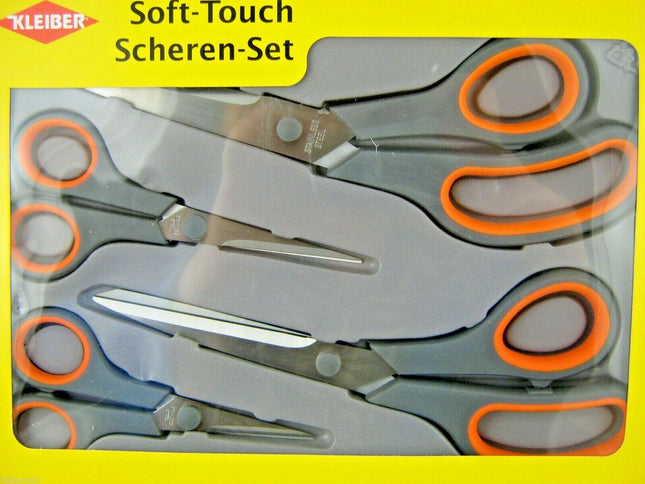 KLIEBER SOFT-TOUCH 4-PIECE SCISSORS SET SUITABLE for LEFT or RIGHT HANDERS - ThreadandTrimmings