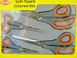 KLIEBER SOFT-TOUCH 4-PIECE SCISSORS SET SUITABLE for LEFT or RIGHT HANDERS - ThreadandTrimmings