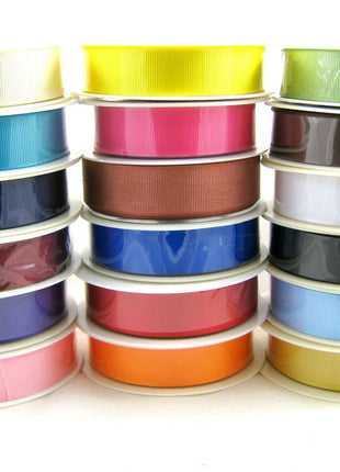 Grosgrain Ribbon 20m Whole Rolls / Choice of 22 Colours & 5 Sizes - ThreadandTrimmings