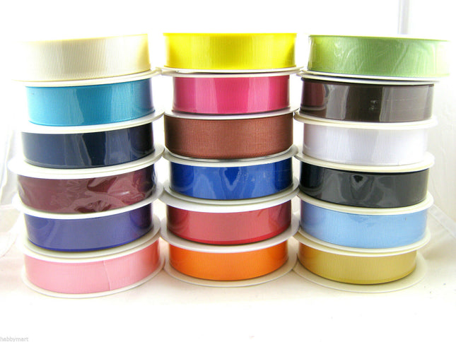 Grosgrain Ribbon 20m Whole Rolls / Choice of 22 Colours & 5 Sizes - ThreadandTrimmings