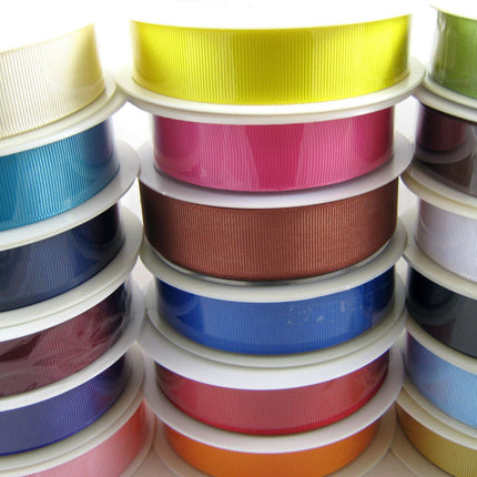 Grosgrain Ribbon 20m Whole Rolls / Choice of 22 Colours & 5 Sizes - ThreadandTrimmings