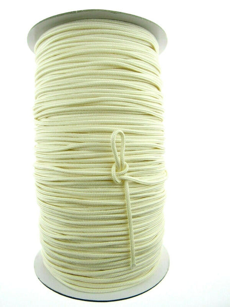 Blind Lift Cord 2mm Polyester Non Stretch Curtain Cord Black White Cream - ThreadandTrimmings