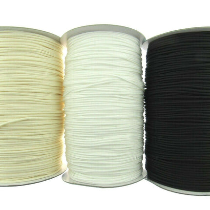 Blind Lift Cord 2mm Polyester Non Stretch Curtain Cord Black White Cream - ThreadandTrimmings