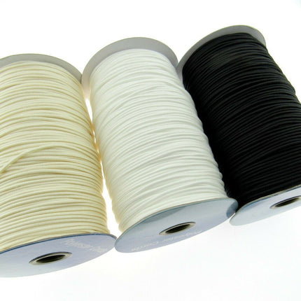 Blind Lift Cord 2mm Polyester Non Stretch Curtain Cord Black White Cream - ThreadandTrimmings