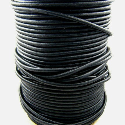 Bungee Elastic Shock Cord Black Round Strong Elastic 4mm 5mm 6mm 8mm 10mm - ThreadandTrimmings