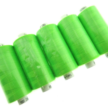 5 x 1000 YARD MOON SPUN POLYESTER SEWING THREAD - CHOOSE YOUR COLOUR - ThreadandTrimmings