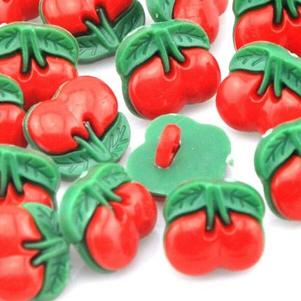Cherry Shaped Buttons with Shank for Children's Knit Garments 15mm x 12mm CN23 - ThreadandTrimmings