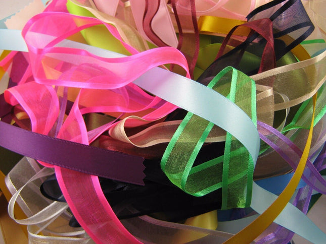 Assorted Bundle of Ribbon Lengths 20 x 1m End of Rolls and Clearance. - ThreadandTrimmings