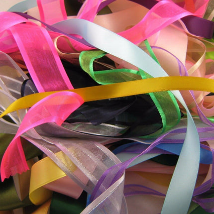 Assorted Bundle of Ribbon Lengths 20 x 1m End of Rolls and Clearance. - ThreadandTrimmings