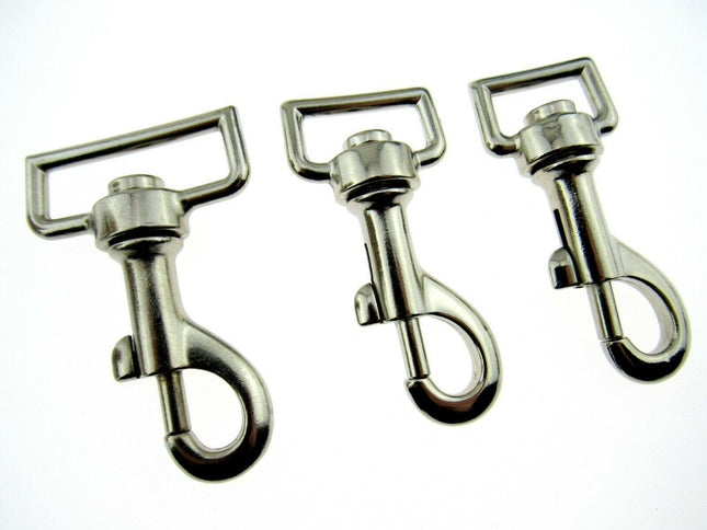 Heavy Duty Silver Metal Trigger Hooks For Dog Leads, Horse Leashes & Carry Gear - ThreadandTrimmings