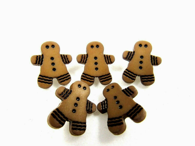 Gingerbread Man Buttons with Shank 16mm x 14mm - ThreadandTrimmings