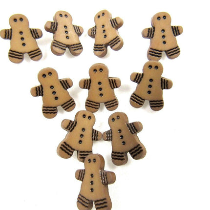 Gingerbread Man Buttons with Shank 16mm x 14mm - ThreadandTrimmings