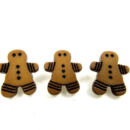 Gingerbread Man Buttons with Shank 16mm x 14mm - ThreadandTrimmings