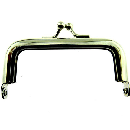 ** SILVER METAL PURSE FRAMES With KISS CLASP and HOLES - ThreadandTrimmings