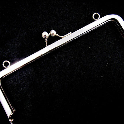 ** SILVER METAL PURSE FRAMES With KISS CLASP and HOLES - ThreadandTrimmings