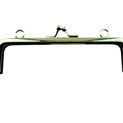 ** SILVER METAL PURSE FRAMES With KISS CLASP and HOLES - ThreadandTrimmings