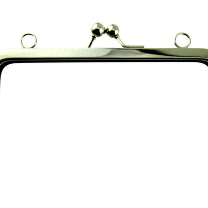 ** SILVER METAL PURSE FRAMES With KISS CLASP and HOLES - ThreadandTrimmings