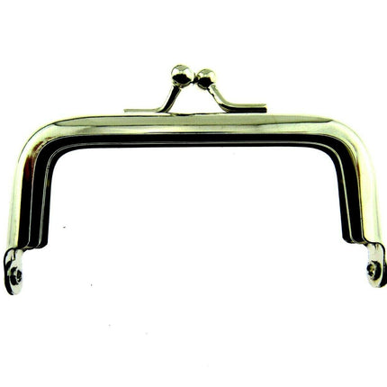 ** SILVER METAL PURSE FRAMES With KISS CLASP and HOLES - ThreadandTrimmings
